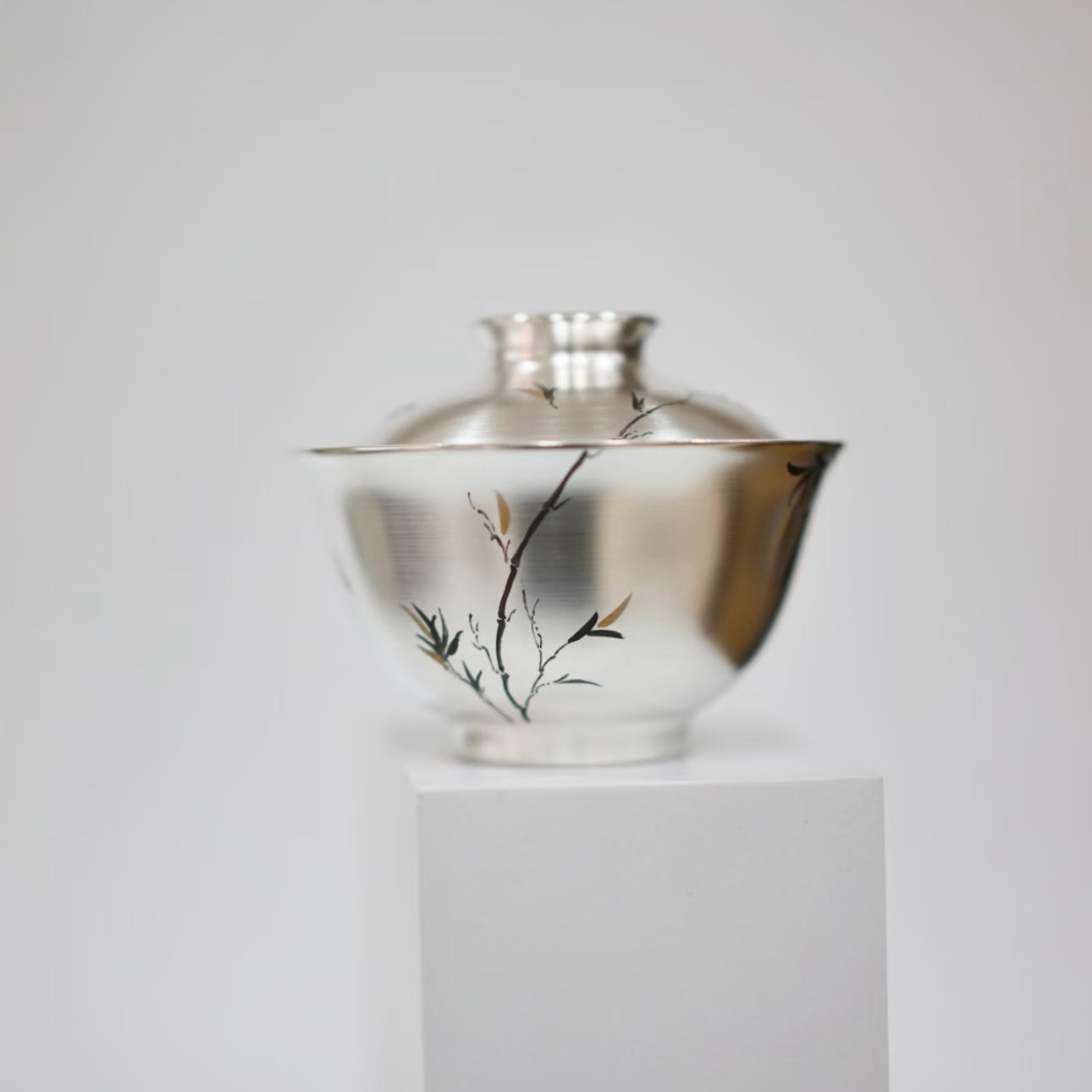 Handmade Silver-Gilded Bamboo Gaiwan