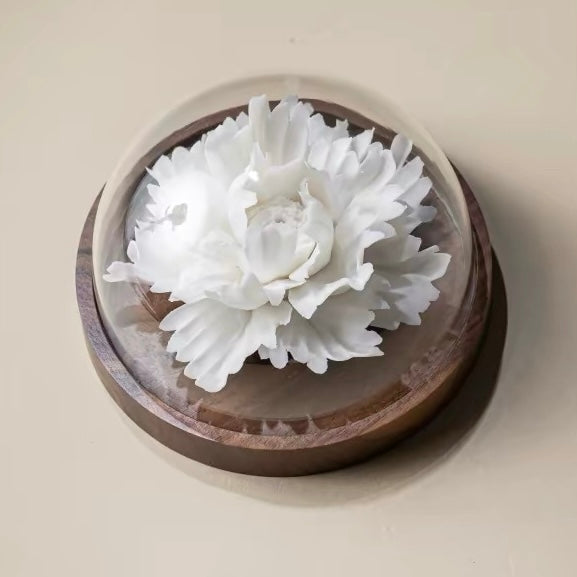 Handcrafted Jade Porcelain Peony Incense Holder and Ceramic Flower Diffuser