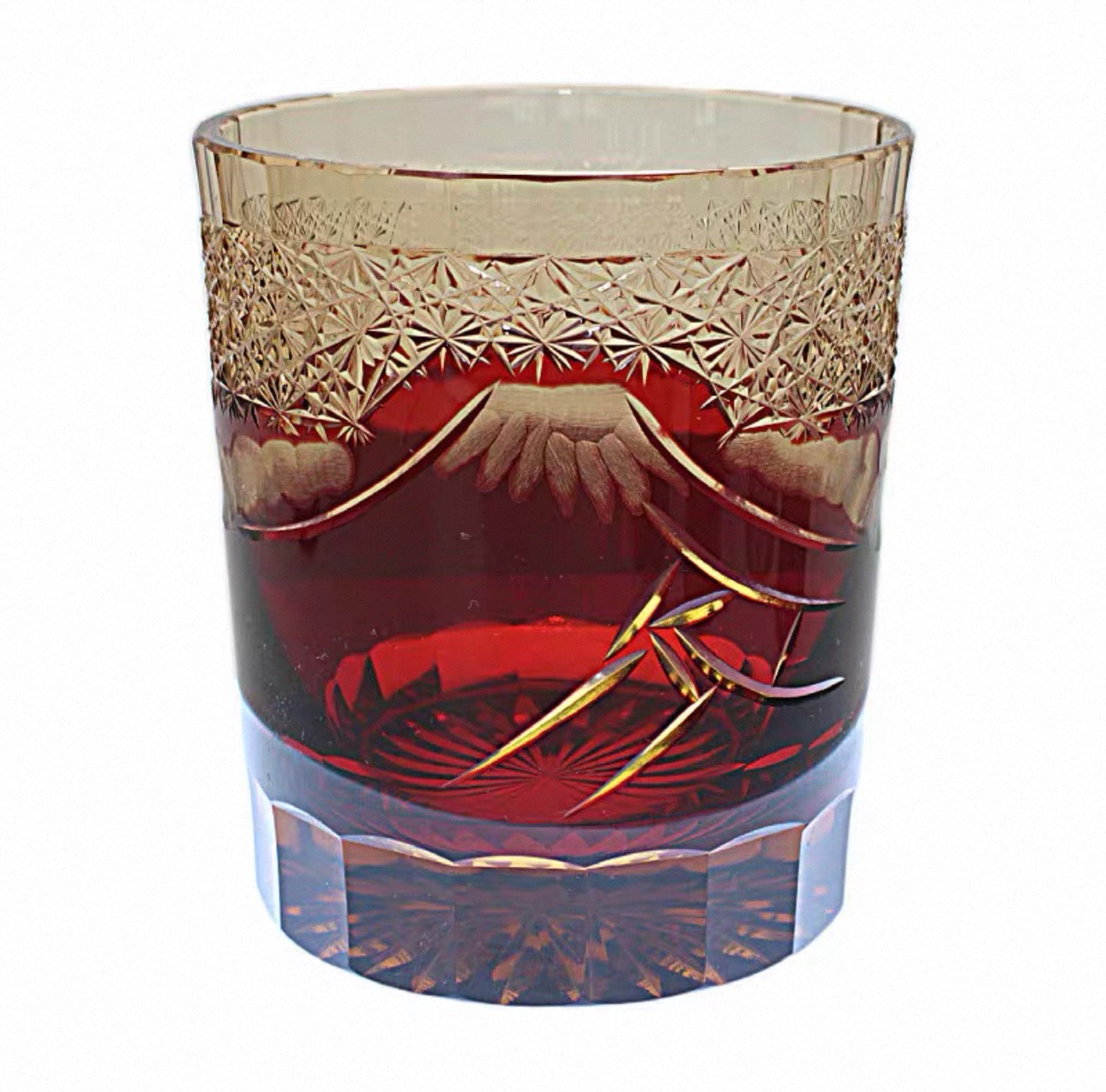 Exquisite Handmade Edo Kiriko Mount Fuji Crystal Tumbler