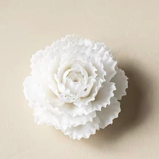 Handcrafted Dehua Blanc de Chine Carnation Incense Holder – A Bloom of Everlasting Grace