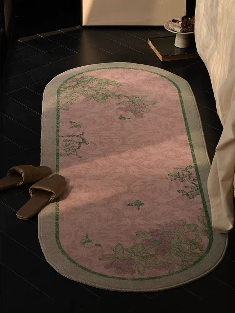 Vintage Pink Butterfly Runner Rug – A Romantic Touch of Timeless Elegance