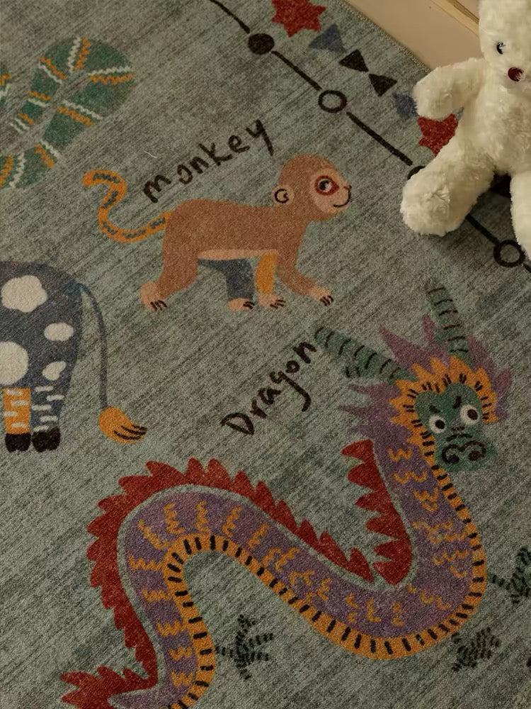 Chinese Zodiac Round Rug – A Playful Celebration of Luck and Imagination