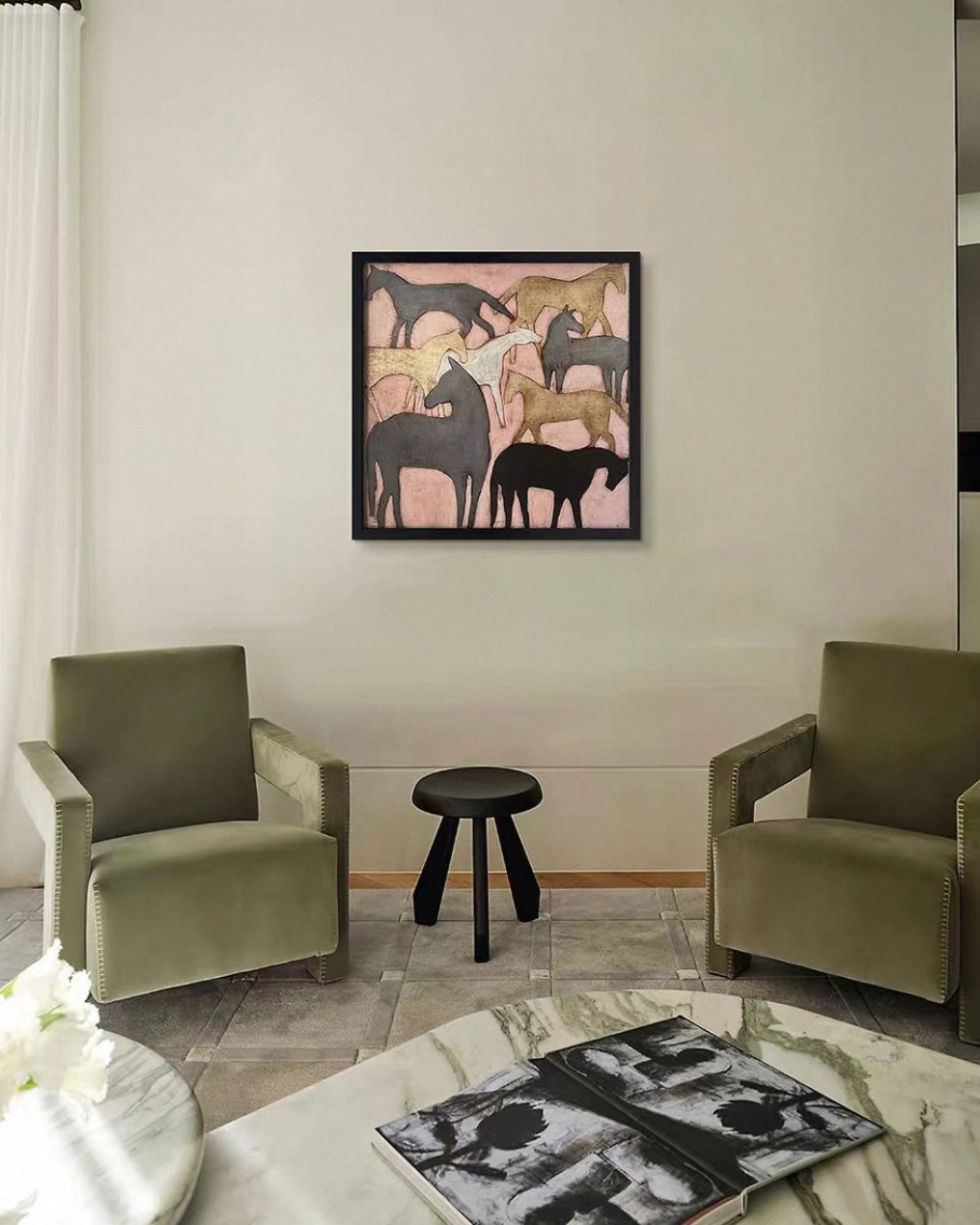 Modern Equestrian Wall Art – Pink Horizon | Museum Giclée Canvas Print