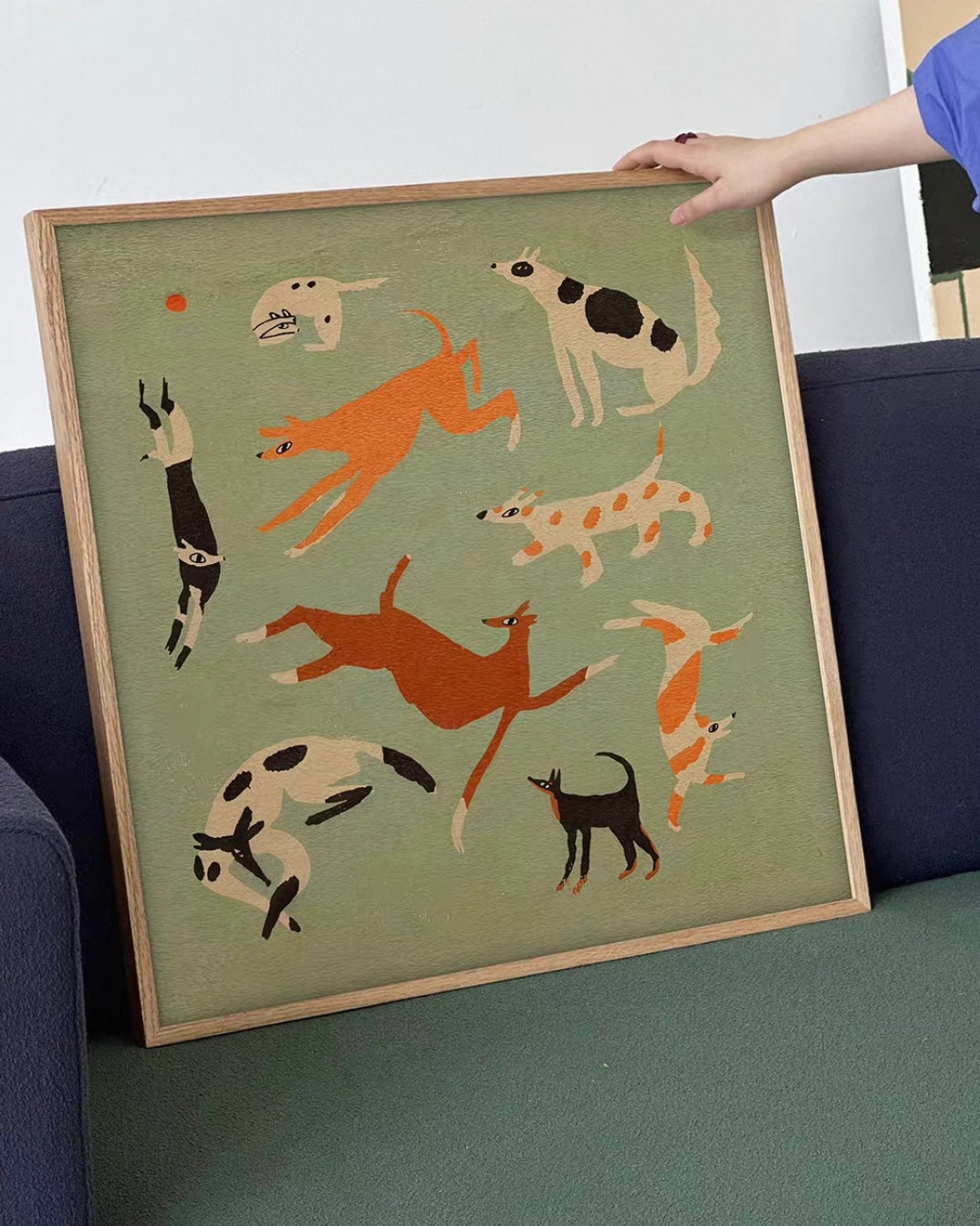 "Nine Dogs, Prosperous Home" Wall Art – A Celebration of Loyalty and Abundance
