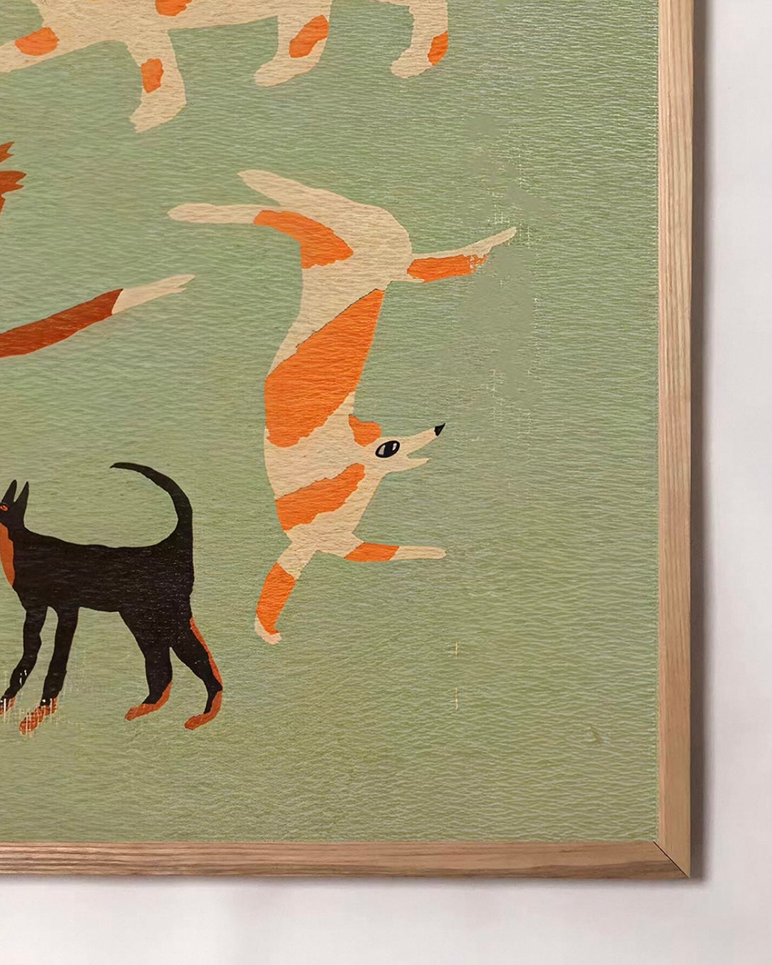 "Nine Dogs, Prosperous Home" Wall Art – A Celebration of Loyalty and Abundance