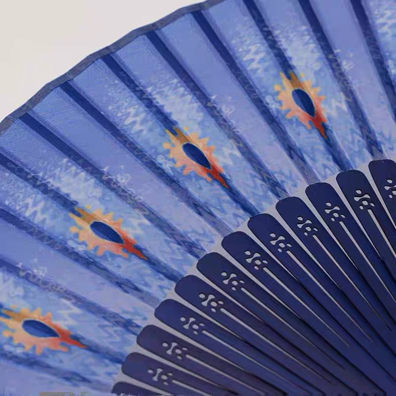 Handcrafted Silk Folding Fan – Peacock Feather Collection | Personalized Gift Edition