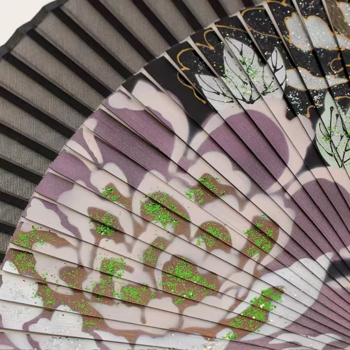 Handcrafted Three Peonies Silk Folding Fan – Lacquer-Painted Artisan Fan | Personalized Gift Edition
