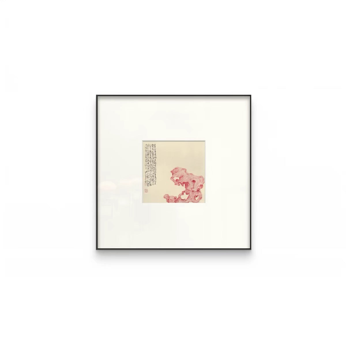 "Stone of Stillness" Wabi-Sabi Wall Art – Minimalist Stone Gallery Collection with Premium Wood Frame