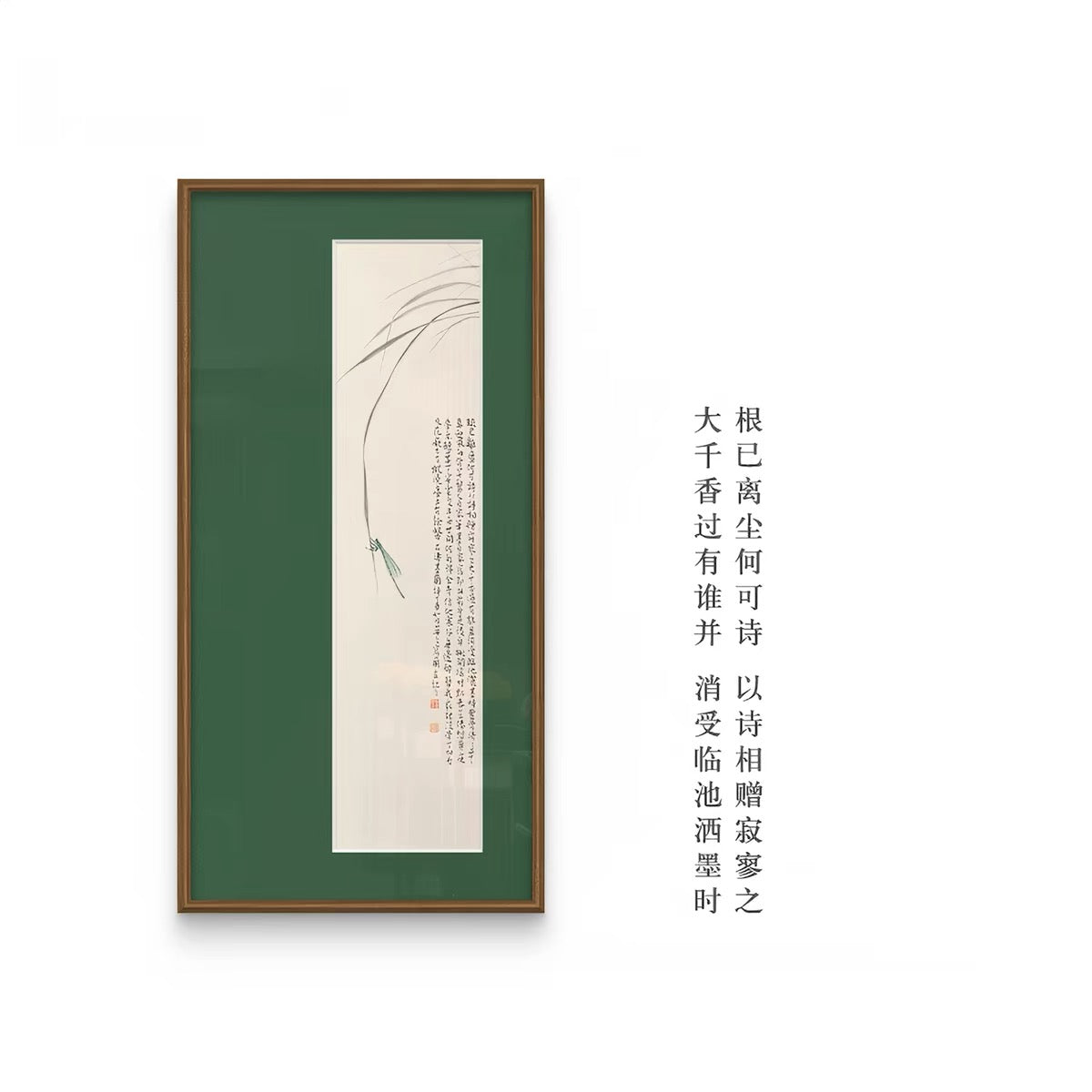 "Verdant Orchid Tranquility" Wall Art – French Vintage Zen Botanical Canvas with Premium Wood Frame