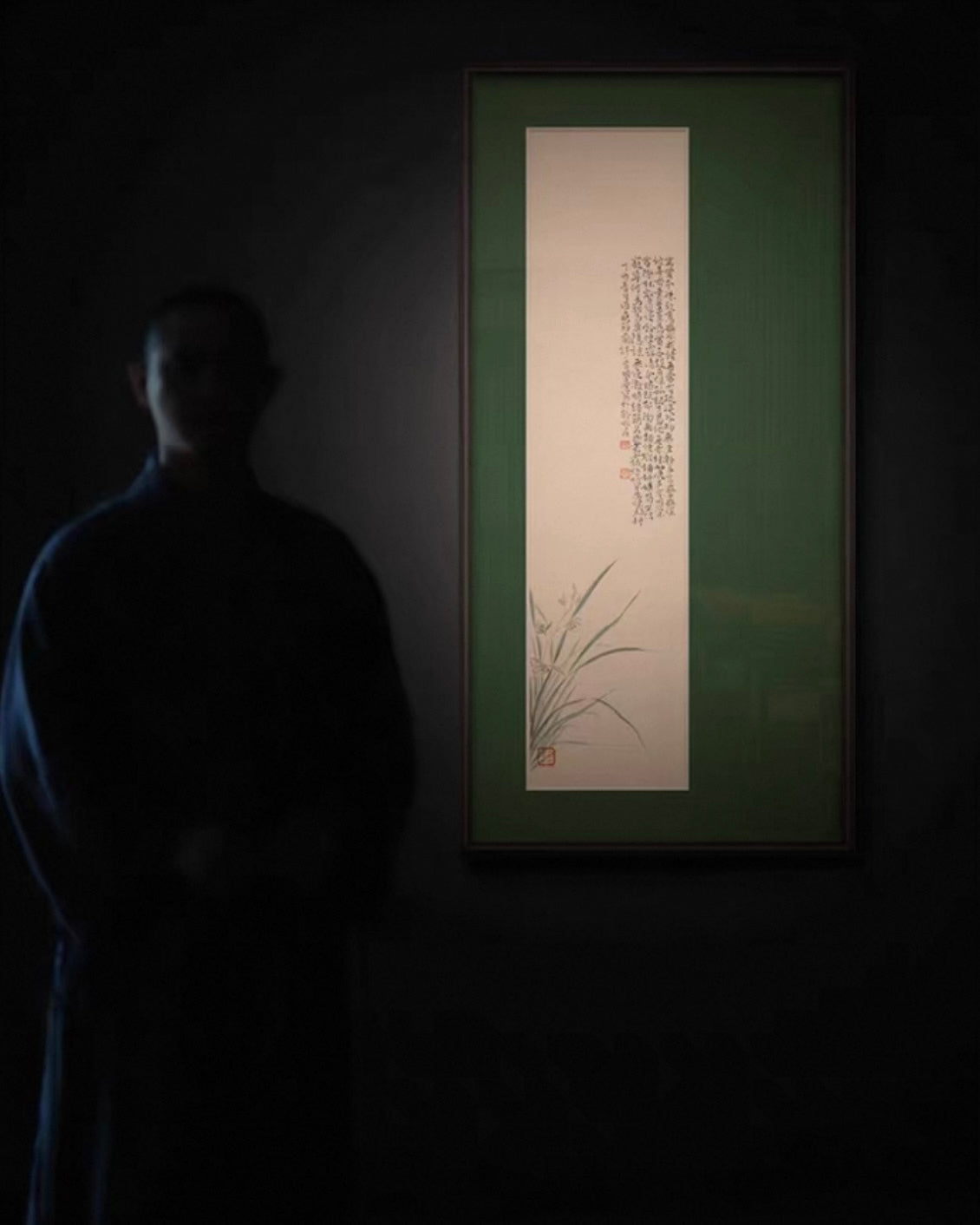 "Verdant Orchid Tranquility" Wall Art – French Vintage Zen Botanical Canvas with Premium Wood Frame