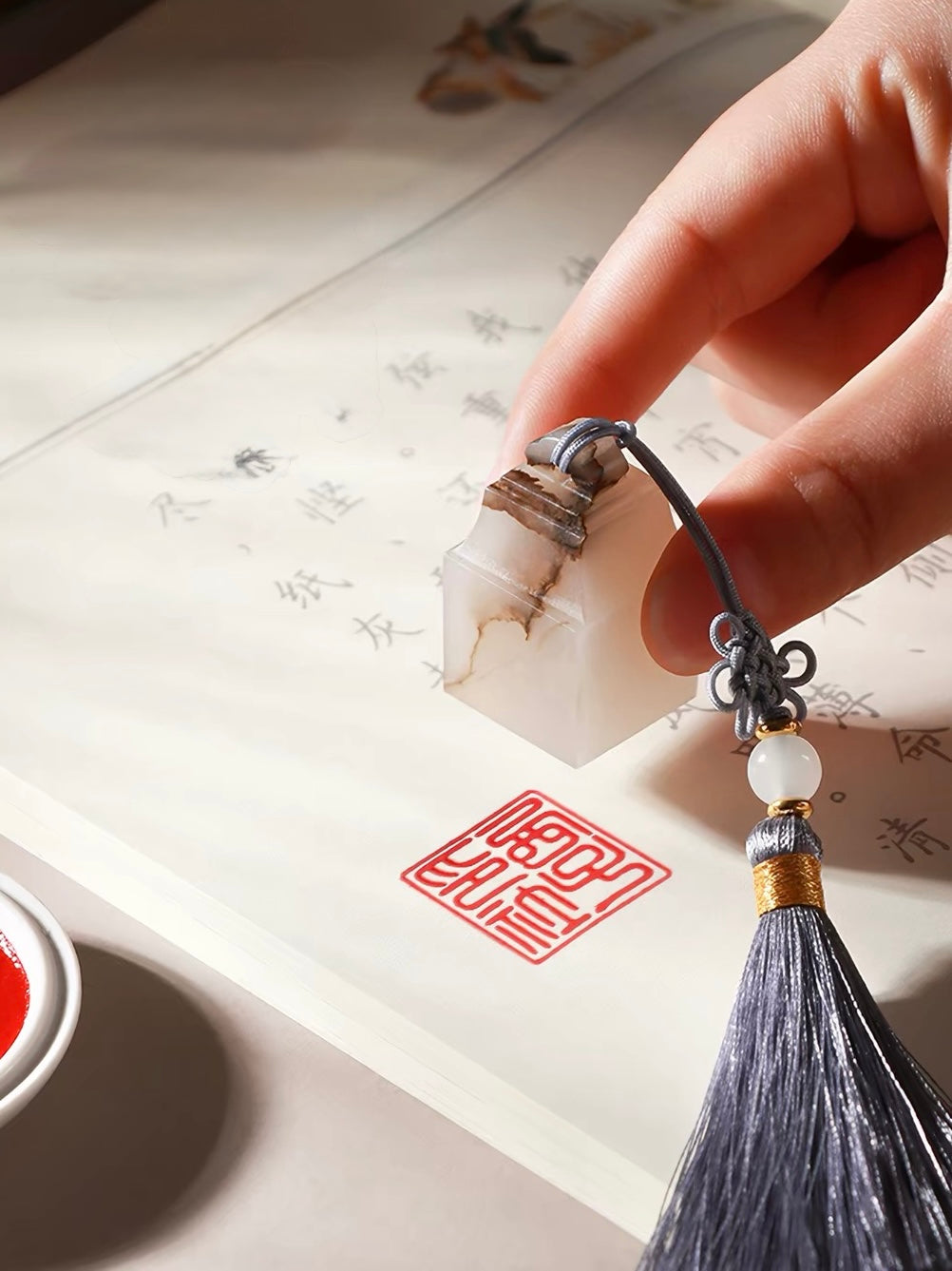Custom Hand-Carved Ink Wash Stone Seal – Personalized Name Stamp Inspired by the Art of Ink