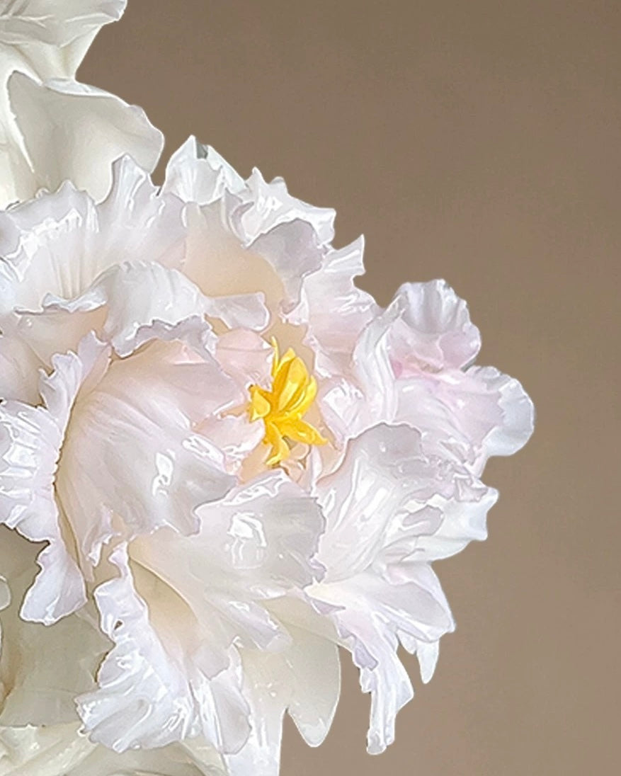 Intangible Cultural Heritage: Hand-Pinched Peony Ceramic Vase | Handcrafted Bloom