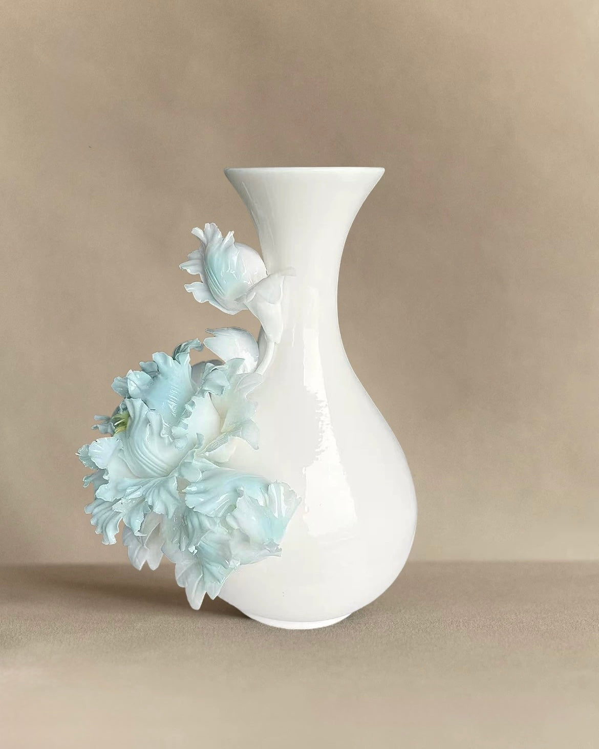 Intangible Cultural Heritage: Hand-Pinched Peony Ceramic Vase | Handcrafted Bloom