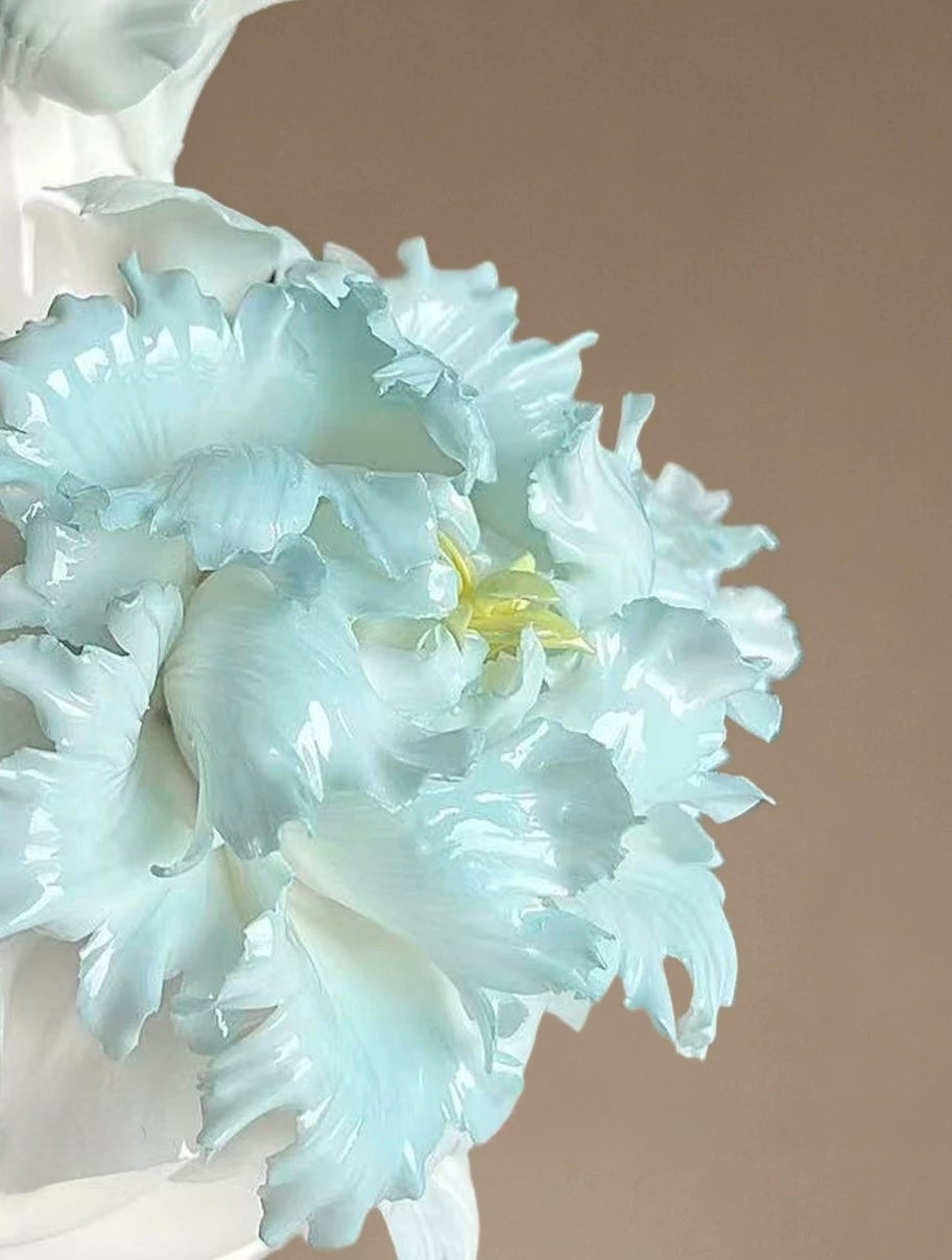 Intangible Cultural Heritage: Hand-Pinched Peony Ceramic Vase | Handcrafted Bloom