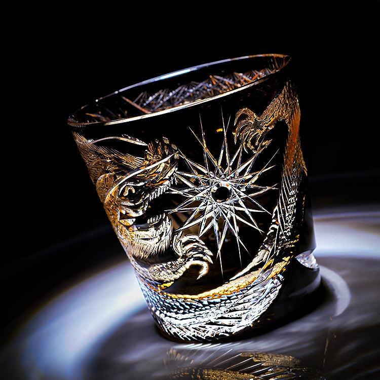 Edo Kiriko Handcrafted Soaring Dragon Whisky Glass – An Ascendant Myth in Crystal