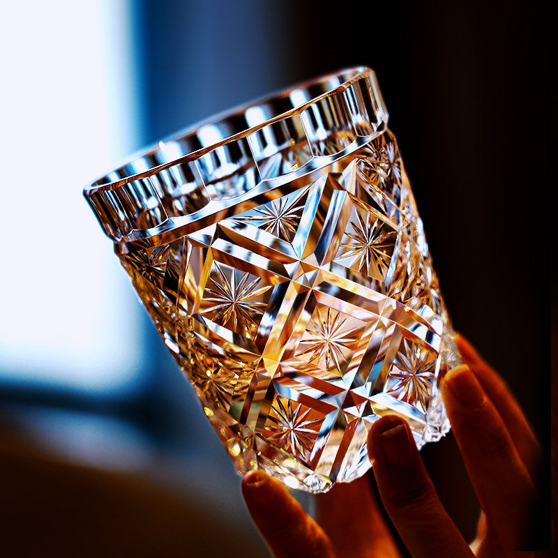 Edo Kiriko Handcrafted Hana Blossom Glass – A Petal of Perfection in Crystal