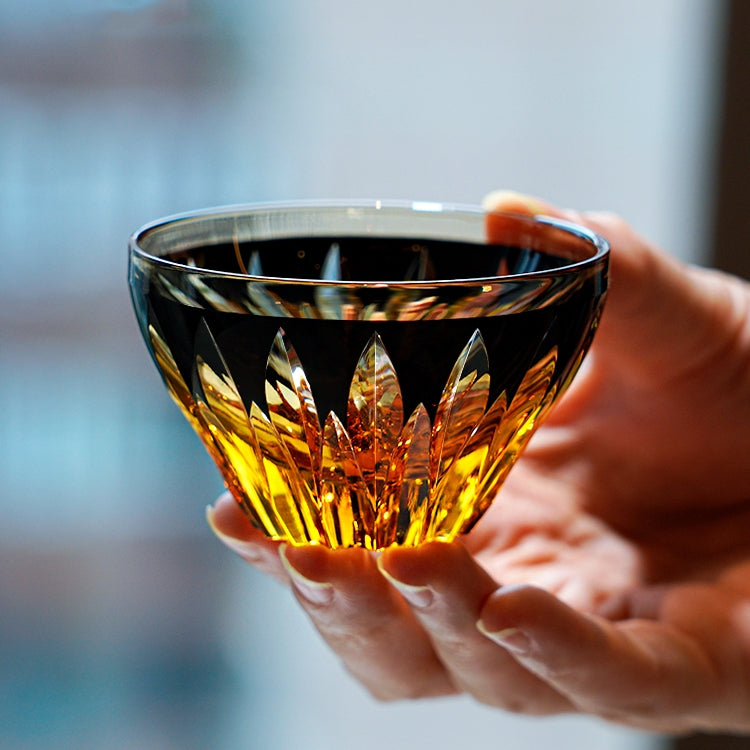 Edo Kiriko Handcrafted Lotus Glass – A Bloom of Purity and Enlightenment in Crystal