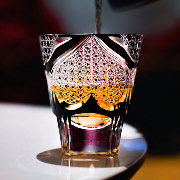 Edo Kiriko Handcrafted Spade Serenity Whisky Glass – A Symbol of Peace in Crystal