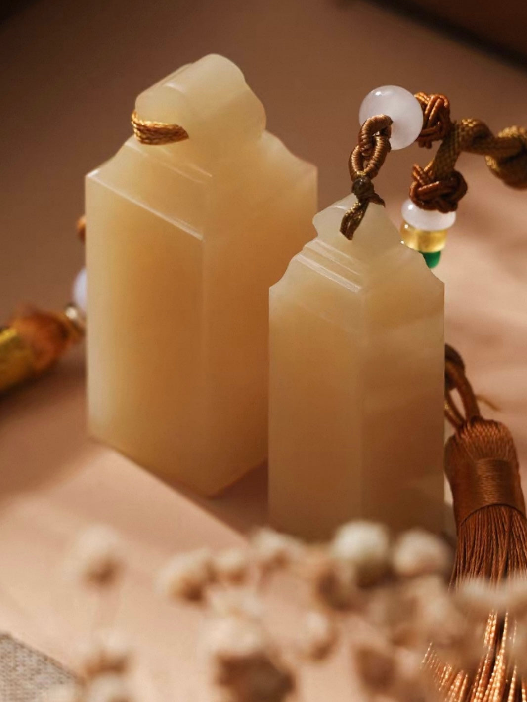 Custom Hand-Carved Yellow Jade Personal Seal – Artisan Hanko and Name Stamp
