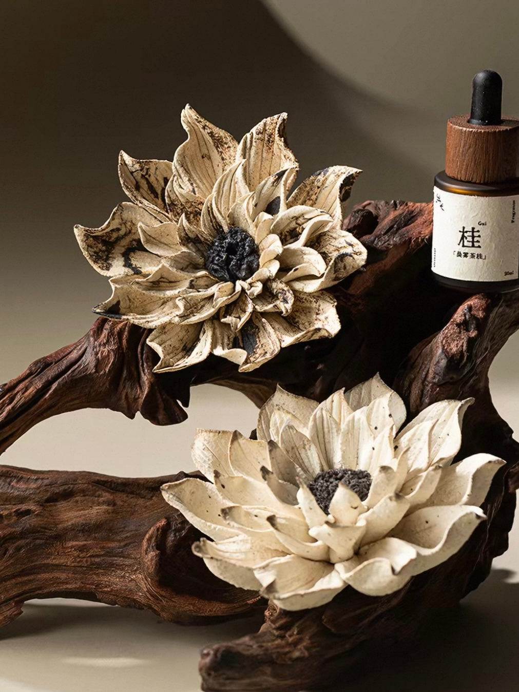 Handcrafted Lotus Ceramic Incense Holder – Artisan Floral Sculpture for Mindful Living