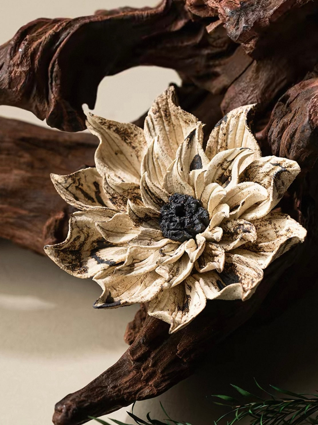 Handcrafted Lotus Ceramic Incense Holder – Artisan Floral Sculpture for Mindful Living