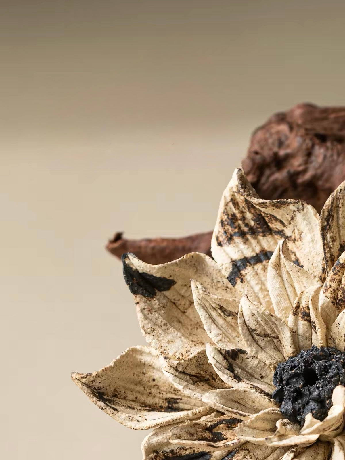 Handcrafted Lotus Ceramic Incense Holder – Artisan Floral Sculpture for Mindful Living