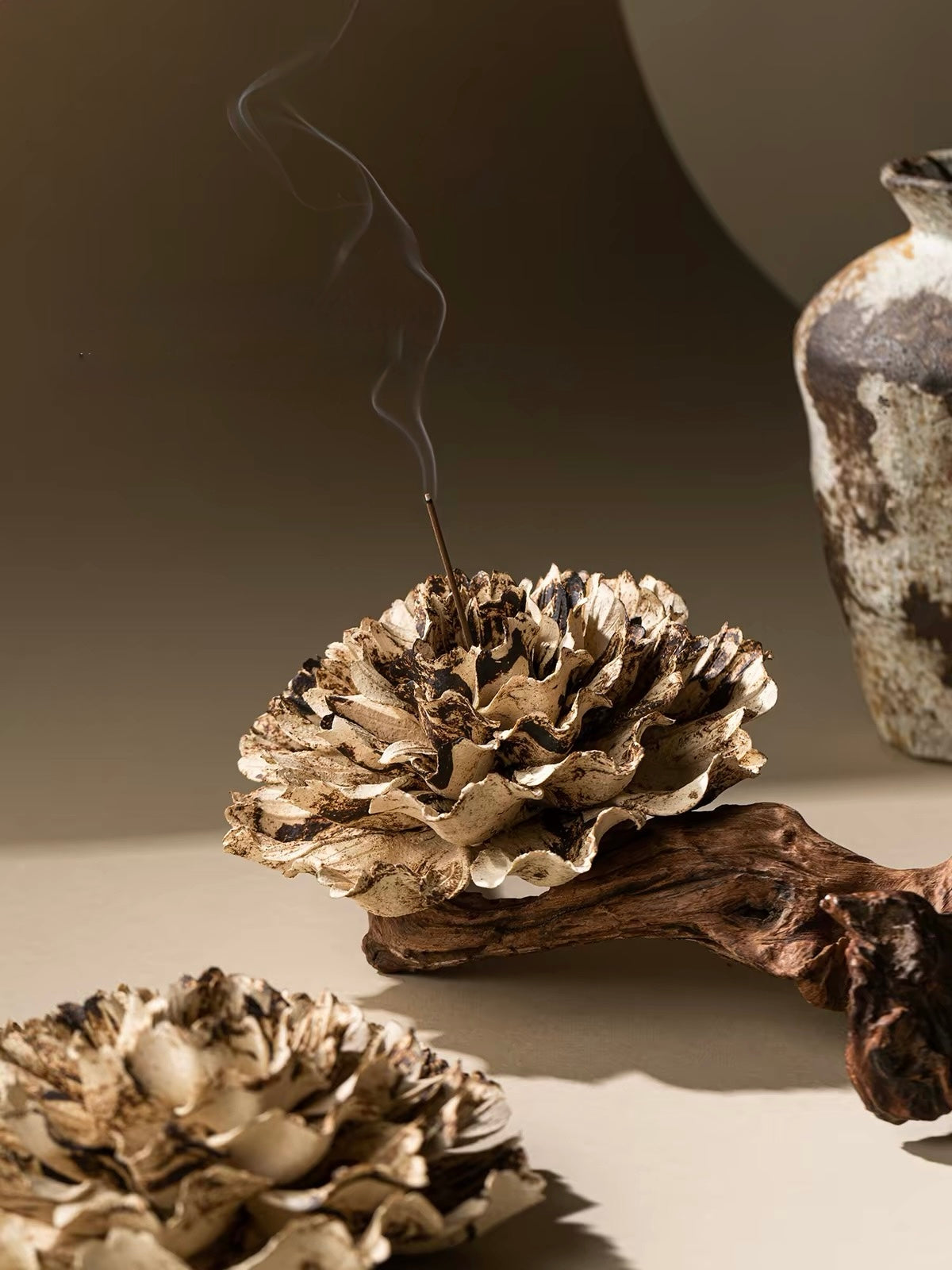Collector's Edition Handcrafted Ceramic Flower Incense Holder – Artisan Sculpture for Refined Interiors