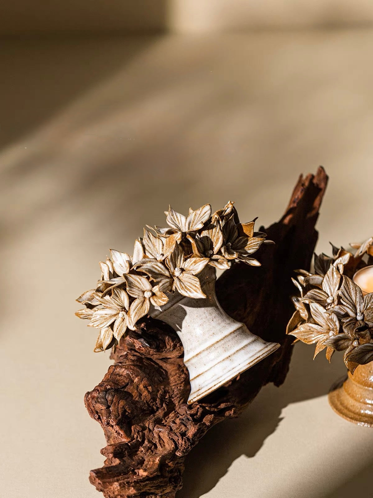 Garden in Bloom Ceramic Candle Holder