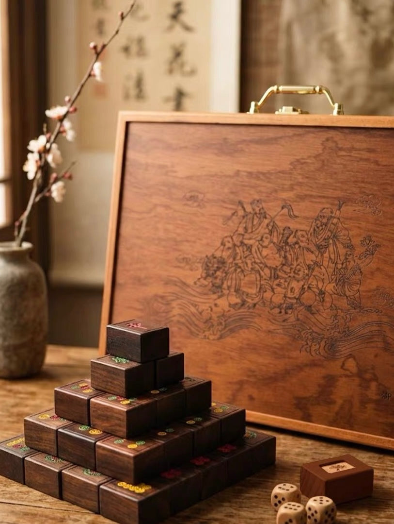Heritage Mahjong Set in Hong Suanzhi Wood Case