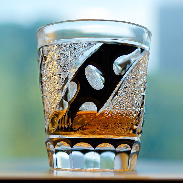 Edo Kiriko Handcrafted Midnight Asanoha Whisky Glass – A Profound Pattern of Protection in Crystal