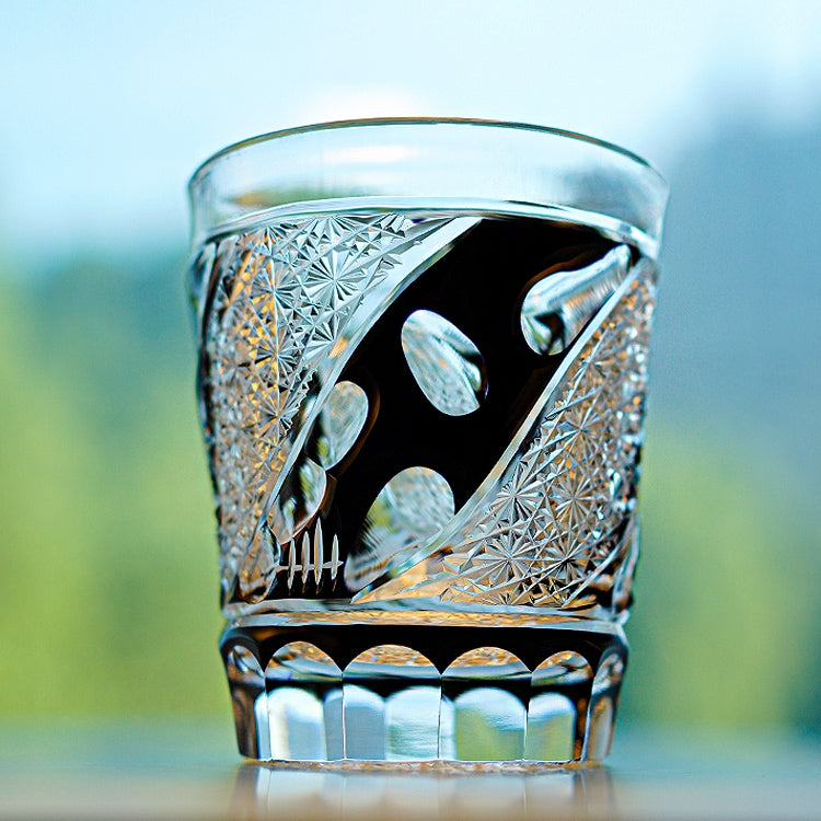 Edo Kiriko Handcrafted Midnight Asanoha Whisky Glass – A Profound Pattern of Protection in Crystal