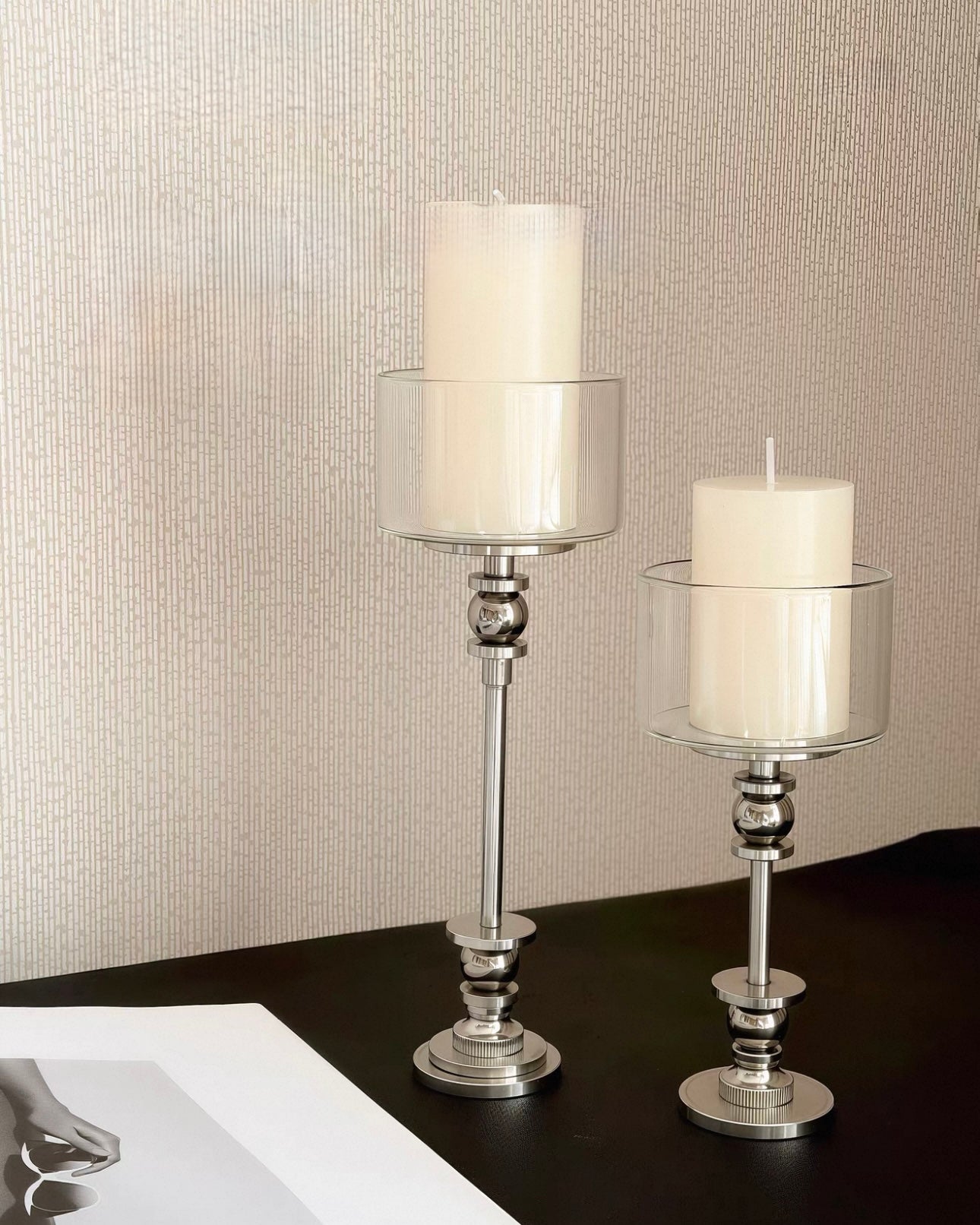 Lumen Glass and Metal Candle Holder