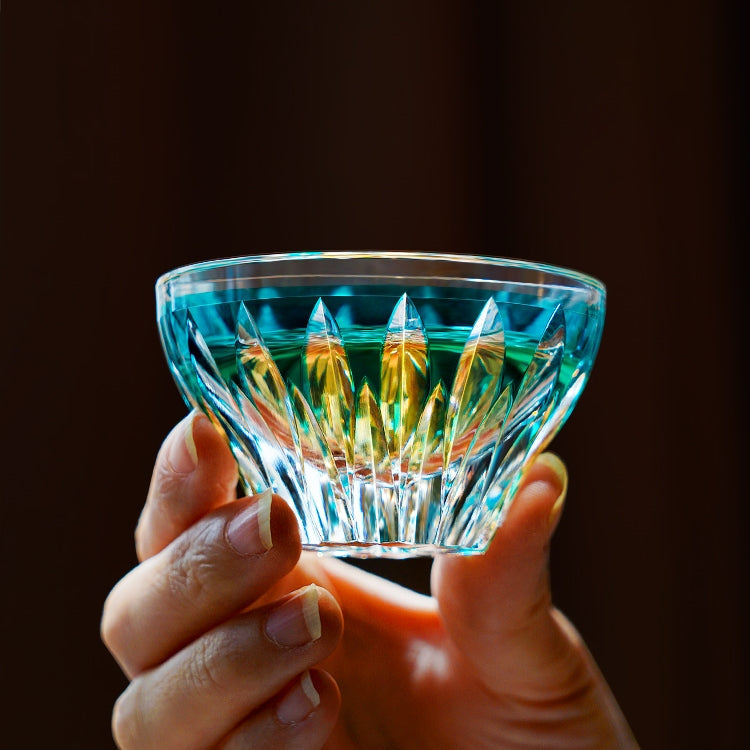 Edo Kiriko Handcrafted Lotus Glass – A Bloom of Purity and Enlightenment in Crystal