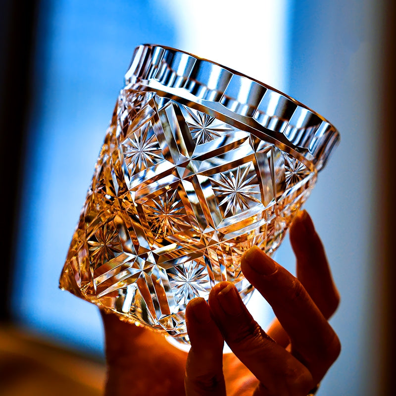 Edo Kiriko Handcrafted Hana Blossom Glass – A Petal of Perfection in Crystal