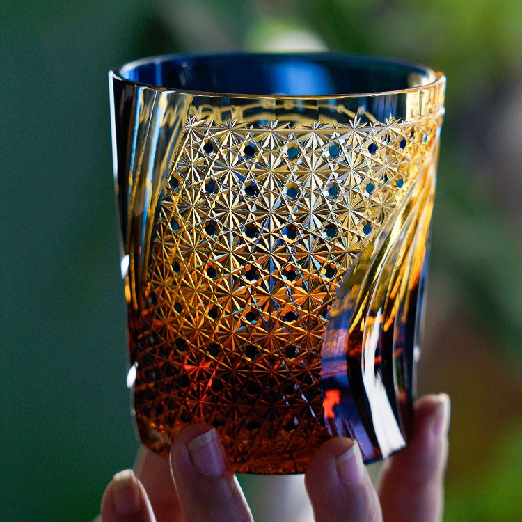 Edo Kiriko Handcrafted Raijin Whisky Glass – A Thunderous Elegance in Crystal
