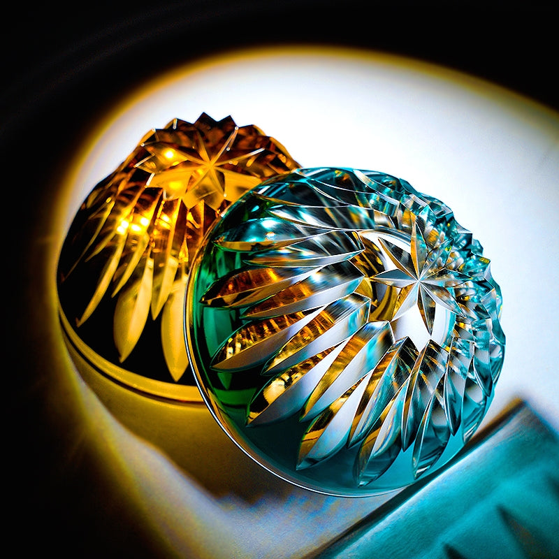 Edo Kiriko Handcrafted Lotus Glass – A Bloom of Purity and Enlightenment in Crystal