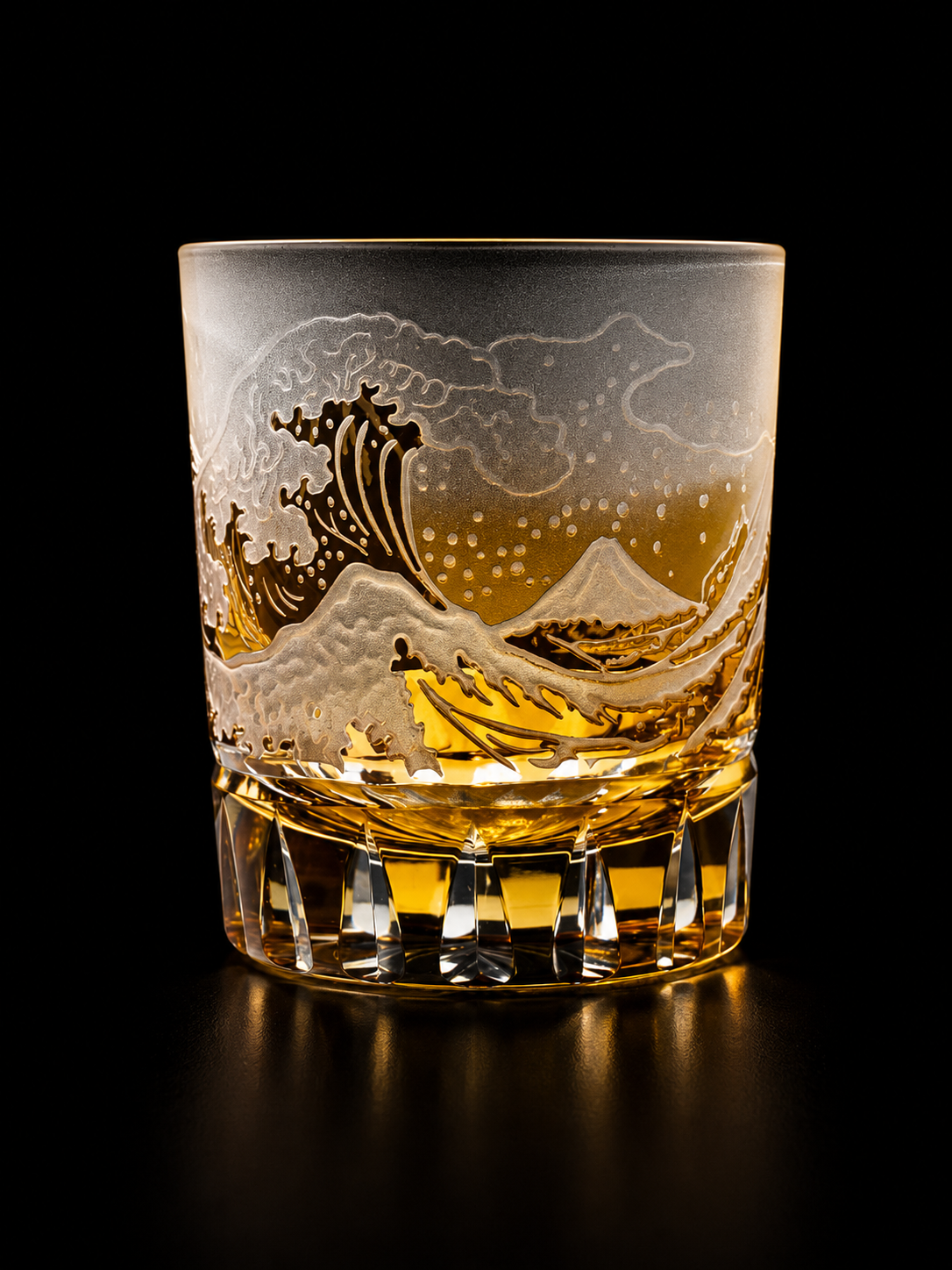 Edo Kiriko Handcrafted "Fuji Wave" Whisky Glass Collection