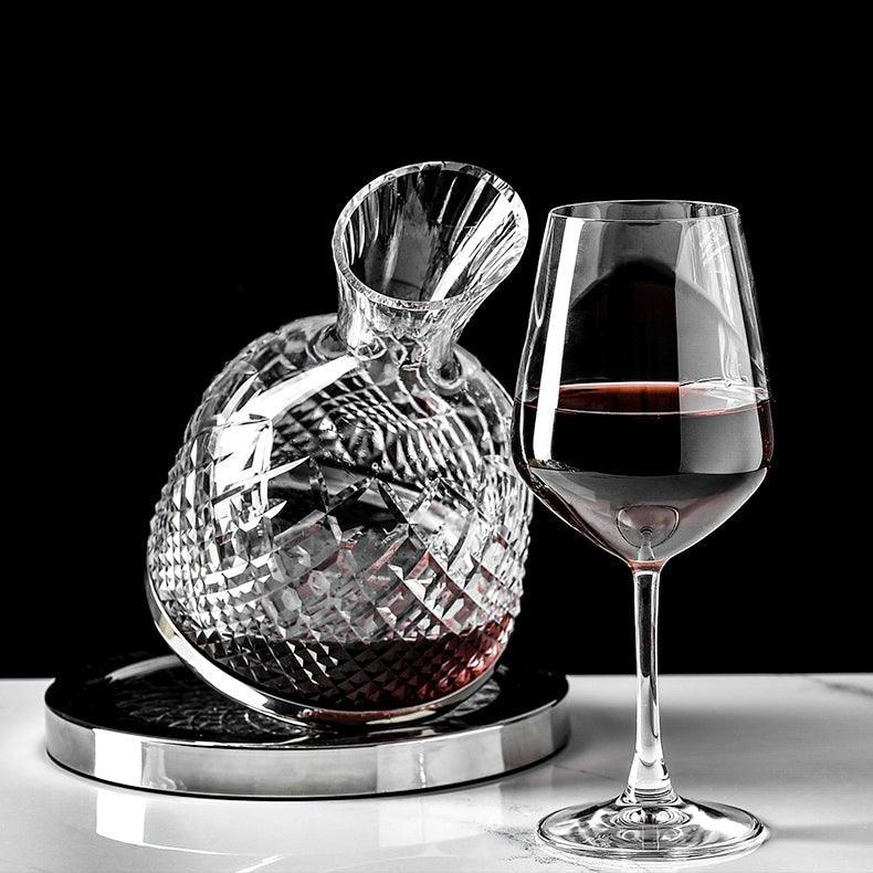 Luxury 360° Rotating Crystal Hand-Blown Wine Decanter – Elevate Every Pour