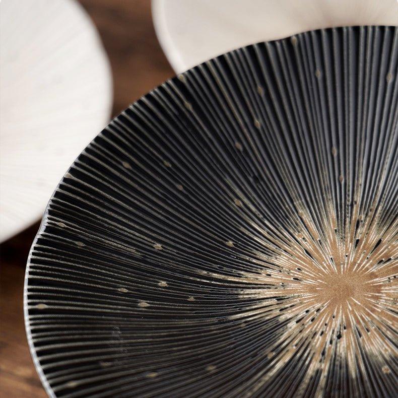 Japanese Mino Ware Wrinkled Plates | Handcrafted Ceramic