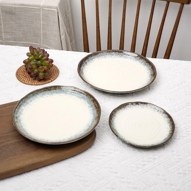 Japanese Mino Ware Handcrafted Kiln-Altered Ceramic Plates – Where Fire and Earth Create Art