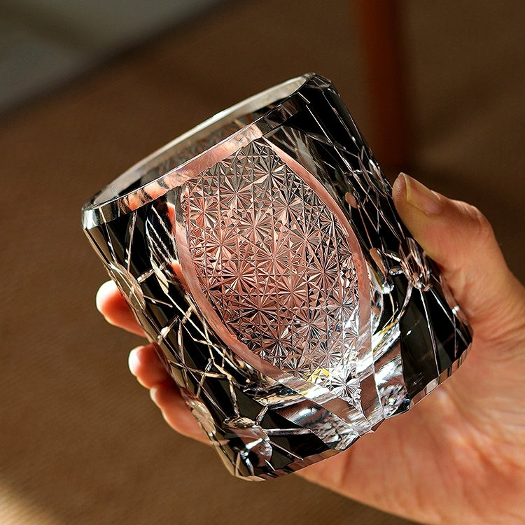 Edo Kiriko Handcrafted Night Jewel Whisky Glass – A Glimmer of Midnight Majesty