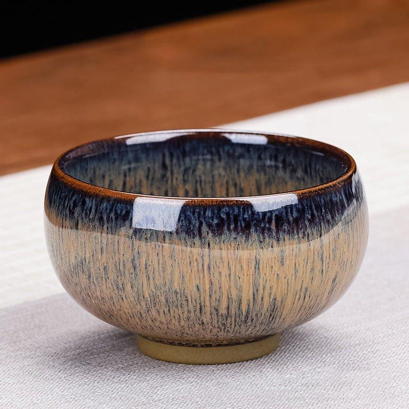Handcrafted Ceramic Gloss-Glazed Chinese Kung-Fu Tea Cup Gift Set (5 cups)