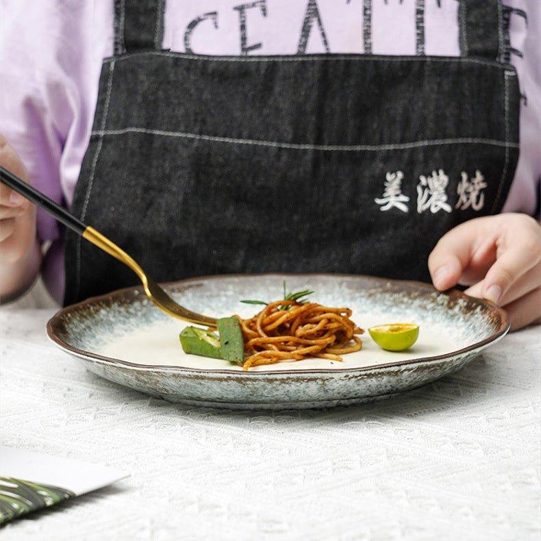 Japanese Mino Ware Handcrafted Kiln-Altered Ceramic Plates – Where Fire and Earth Create Art