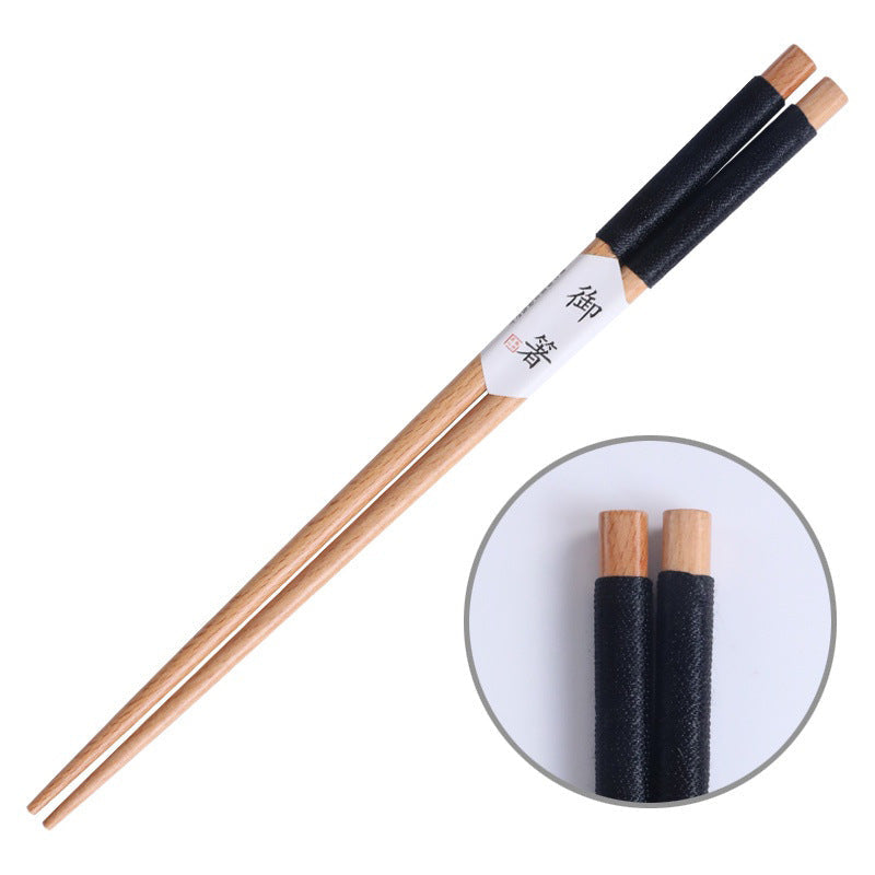 Japanese Handcrafted Wooden Chopsticks with Decorative Thread - Set of 5