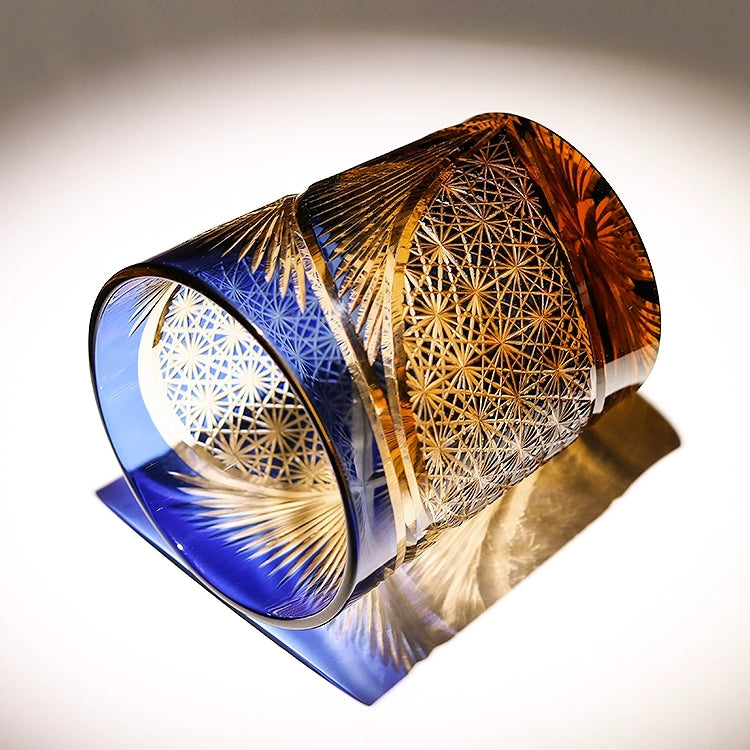 Edo Kiriko Handcrafted Crane Feather Whisky Glass – A Masterpiece of Japanese Artistry