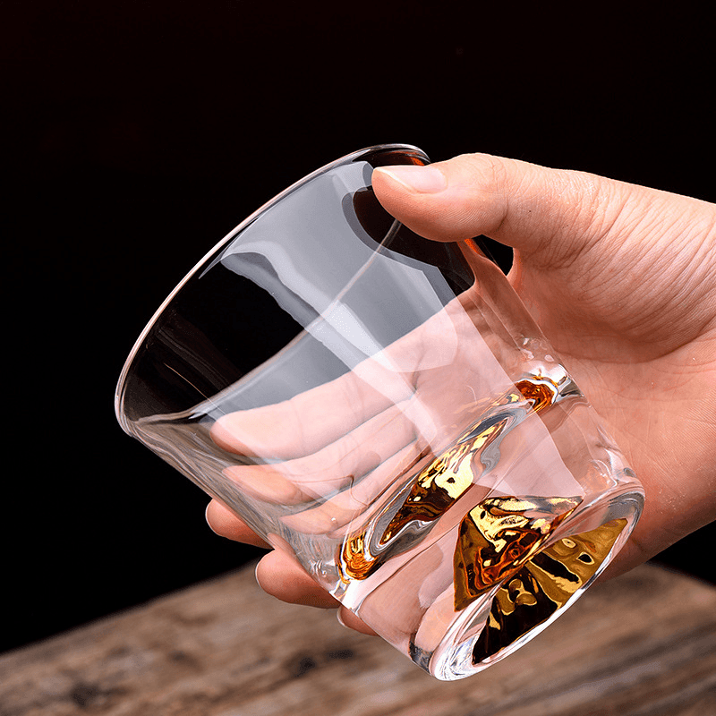 Handcrafted Edo Kiriko Mount Fuji Whisky Glass Set