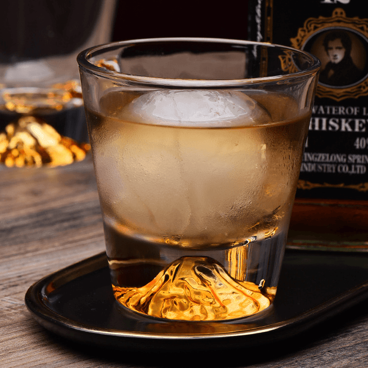 Handcrafted Edo Kiriko Mount Fuji Whisky Glass Set
