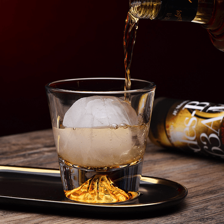 Handcrafted Edo Kiriko Mount Fuji Whisky Glass Set