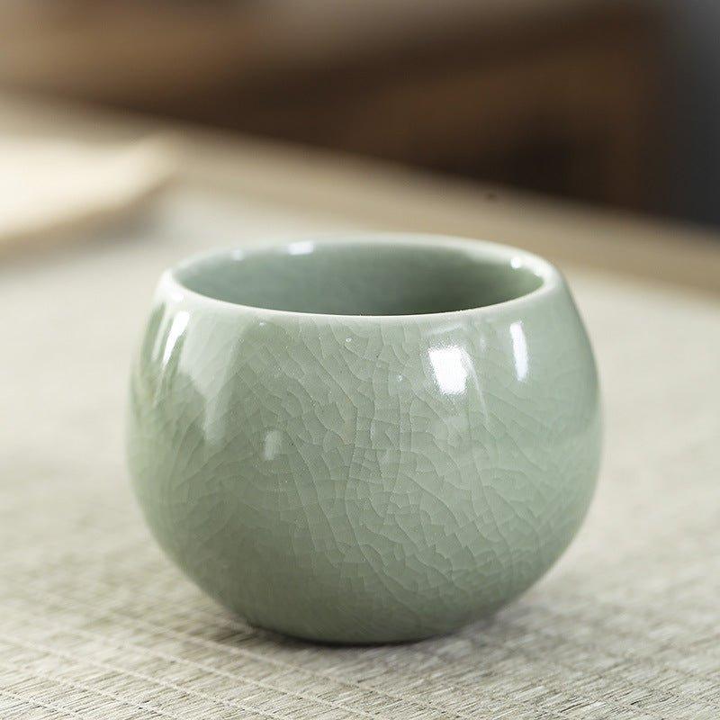 Oriental "Five Great Kilns" Handcrafted Ceramic Rounded Tea Cup Set of 5 – A Legacy of Porcelain Art