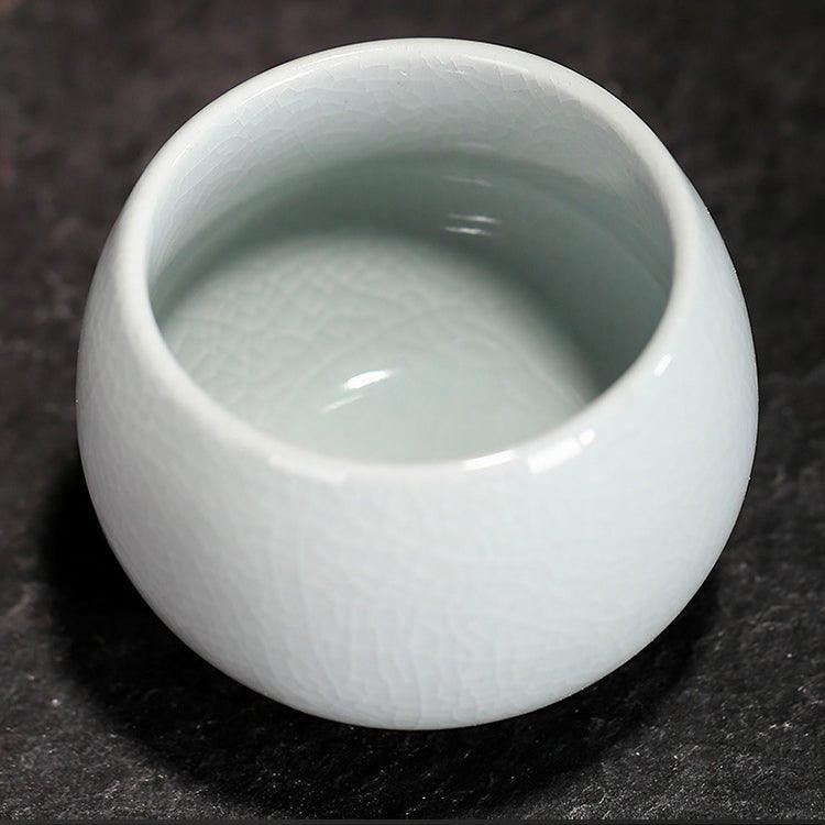Oriental "Five Great Kilns" Handcrafted Ceramic Rounded Tea Cup Set of 5 – A Legacy of Porcelain Art